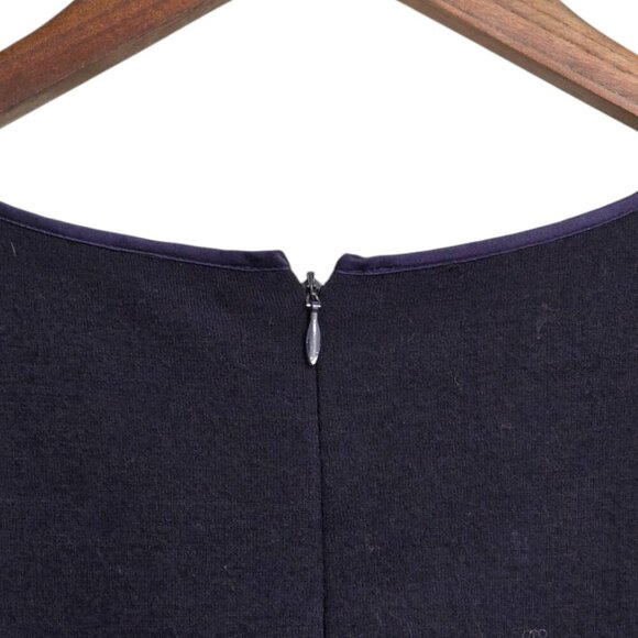 Banana Republic Navy Esther Pintuck Wool Blend Sleeveless Shift Dress Sz 10 - Picture 5 of 9